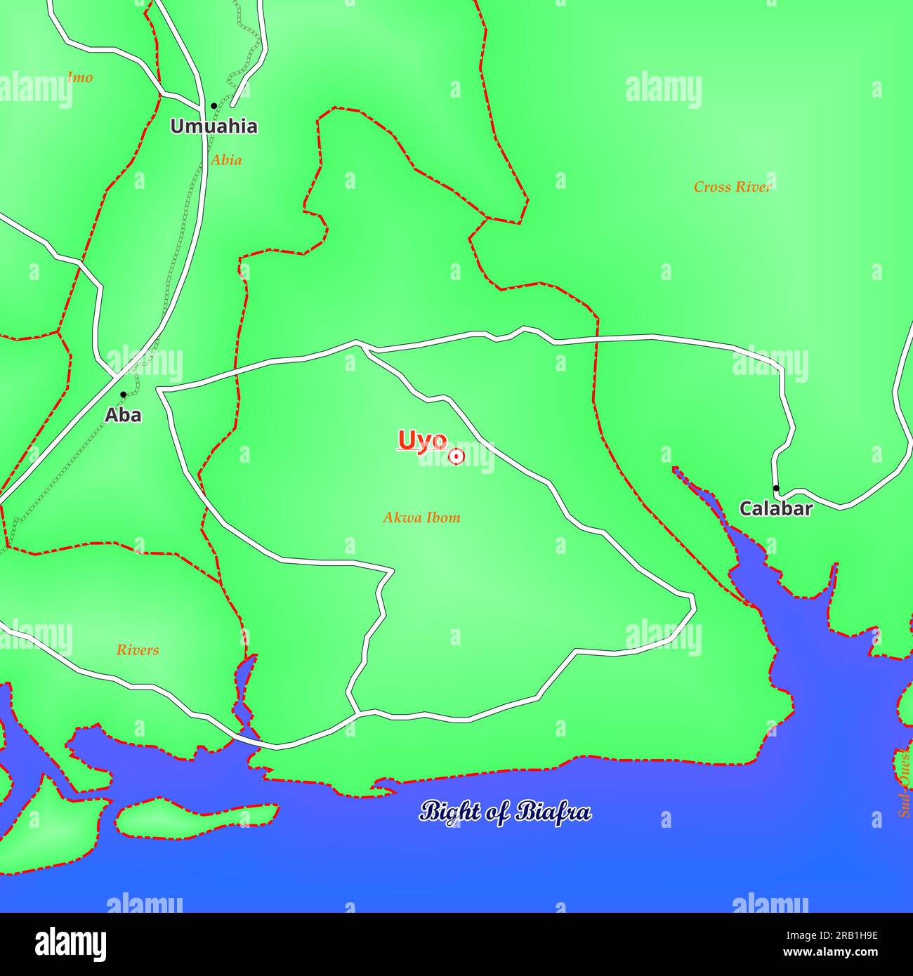 Map of Uyo City in Nigeria Stock Photo Alamy