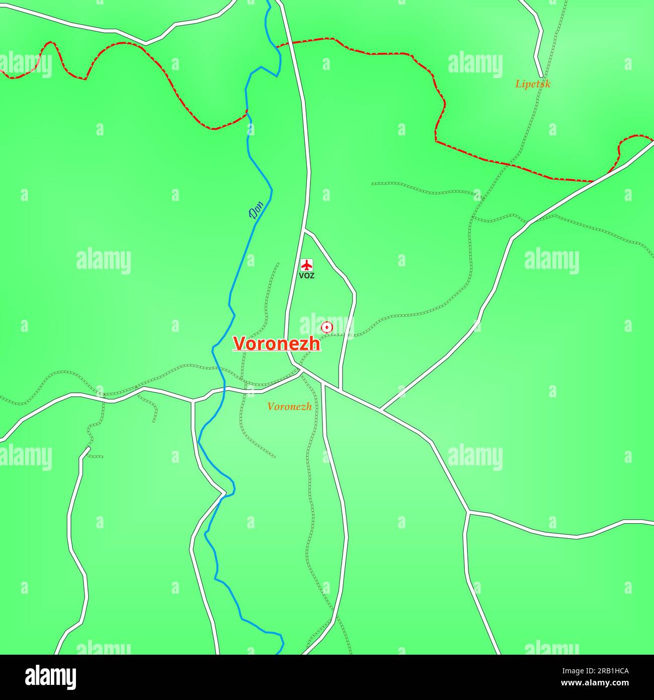 Map of Voronezh City in Russia Stock Photo Alamy
