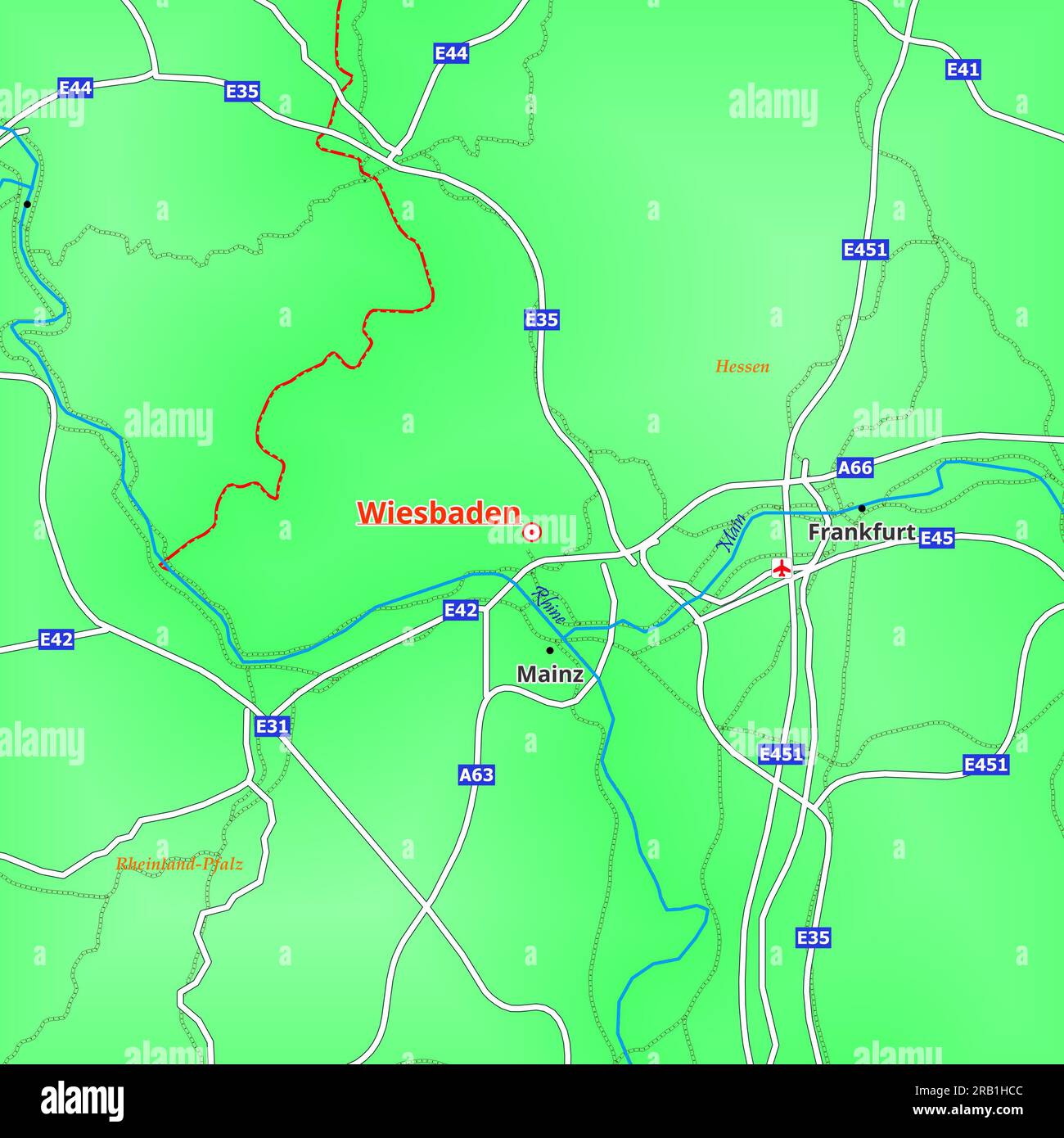 Map of Wiesbaden City in Germany Stock Photo Alamy