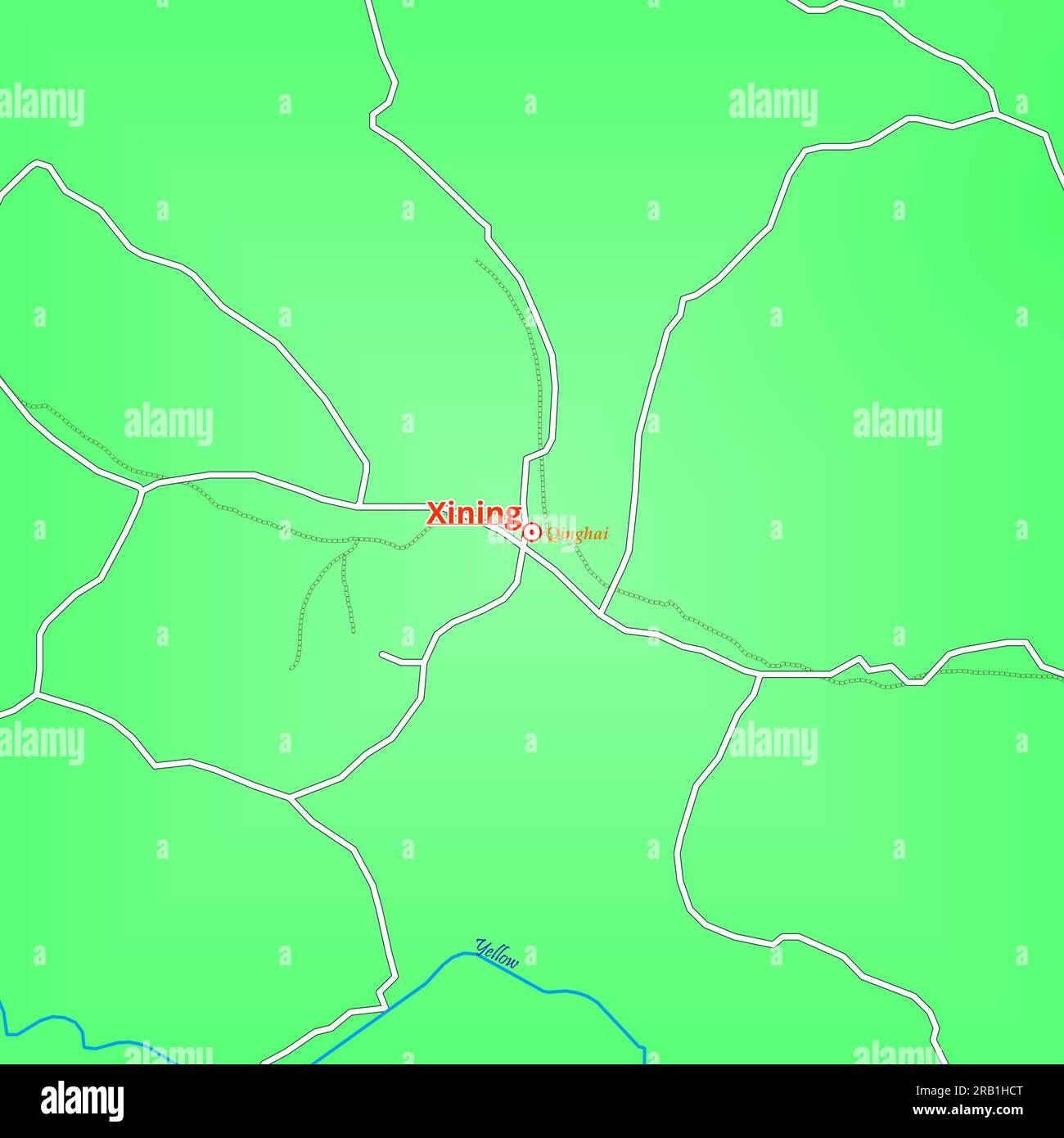 Map of Xining City in China Stock Photo - Alamy