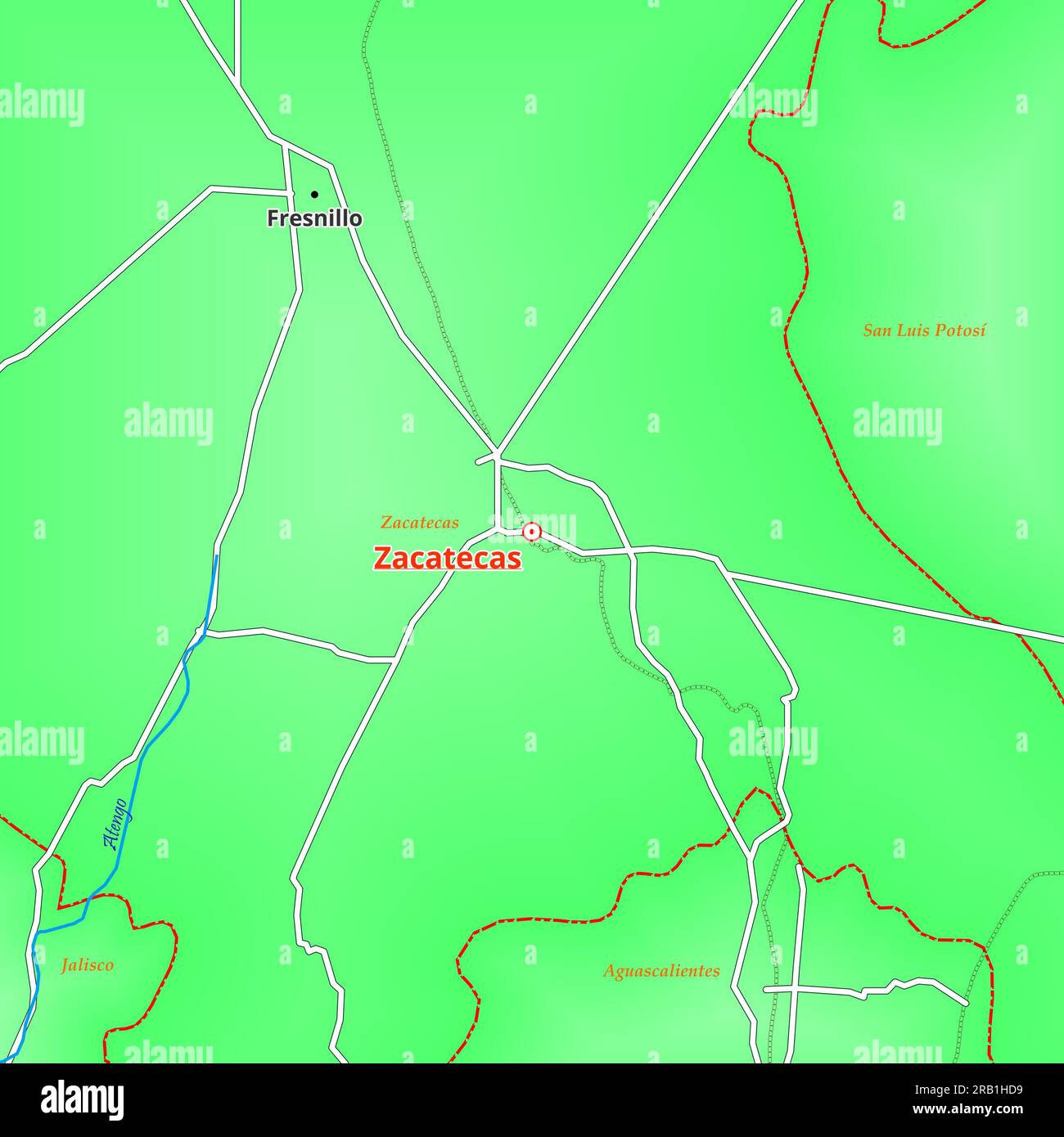 Map of Zacatecas City in Mexico Stock Photo Alamy