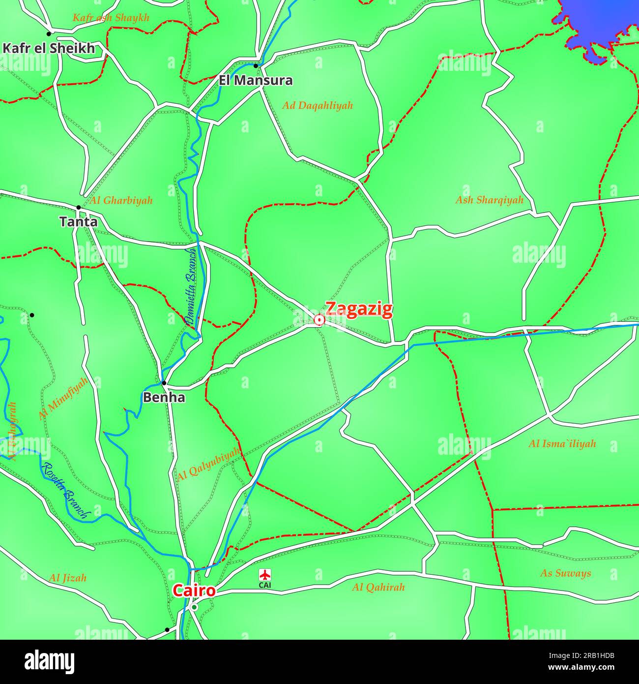 Map of Zagazig City in Egypt Stock Photo Alamy
