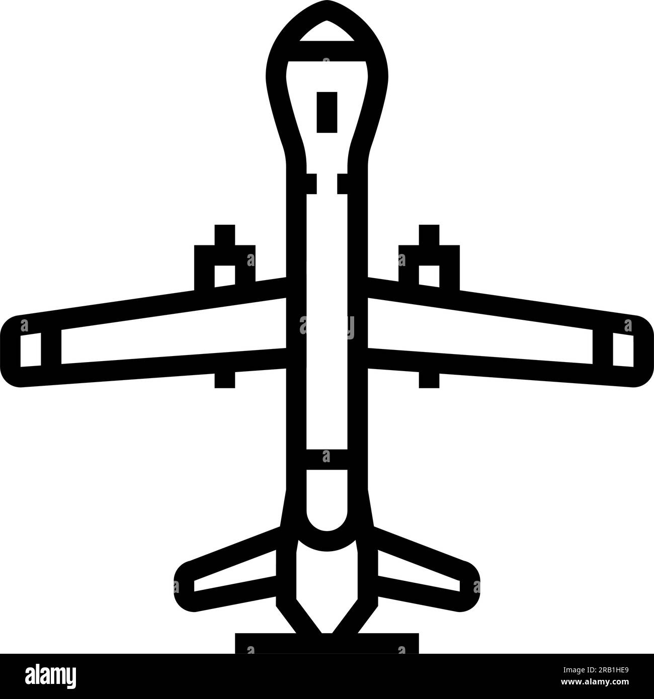 unmanned aerial vehicle aeronautical engineer line icon vector illustration Stock Vector