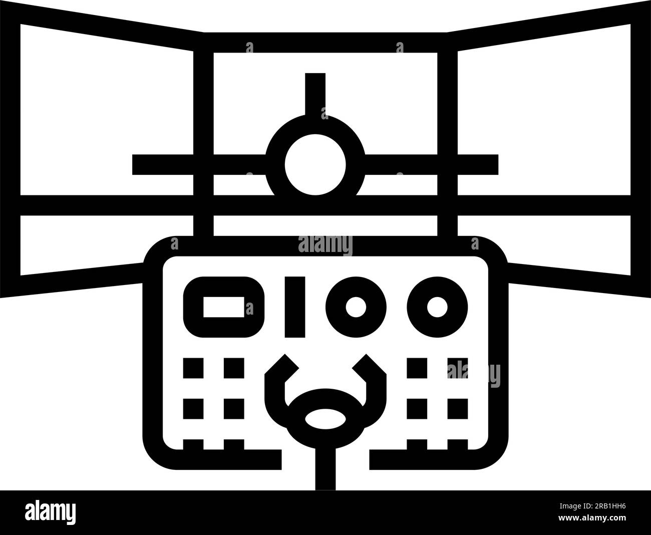 flight simulator aeronautical engineer line icon vector illustration