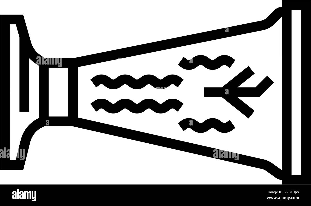 wind tunnel aeronautical engineer line icon vector illustration Stock