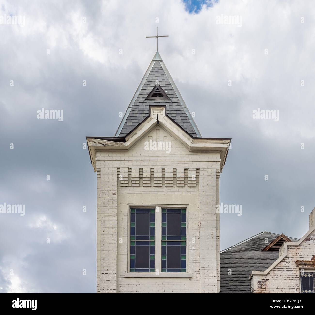 Detail image of the steeple at Midtown fellowship church in nashville, tennessee Stock Photo