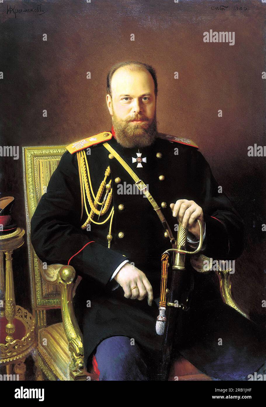 Alexander III, 1886, by Russian painter I.N. Kramskoi Stock Photo