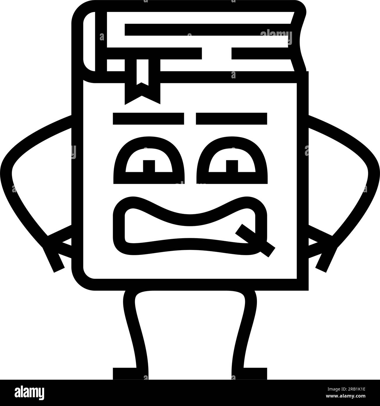 reader book character line icon vector illustration Stock Vector Image ...