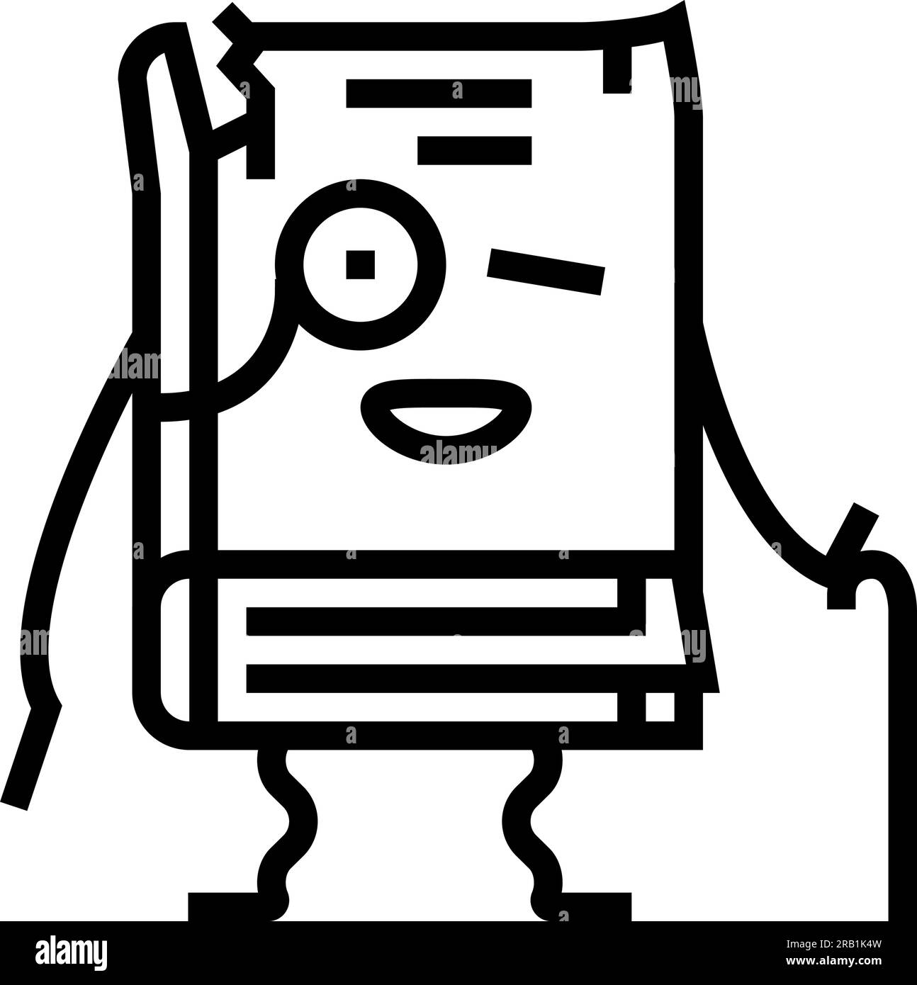 person book character line icon vector illustration Stock Vector Image ...