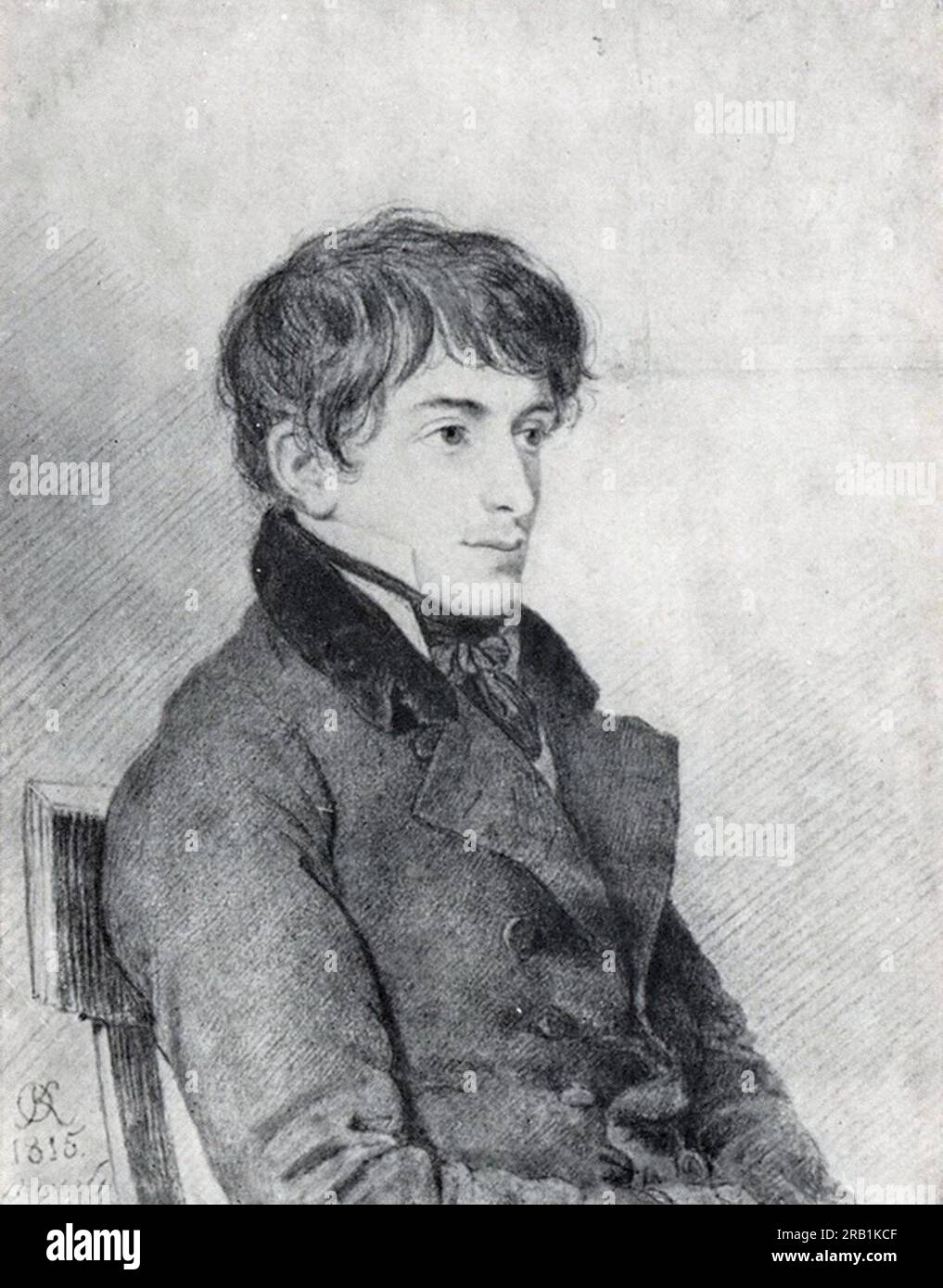 Portrait of Nikita Mikhailovich Muraviev 1815 by Orest Kiprensky Stock Photo