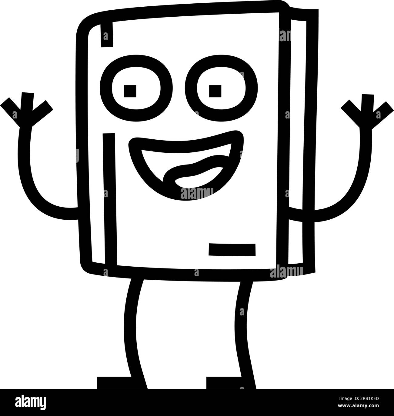 student book character line icon vector illustration Stock Vector Image ...