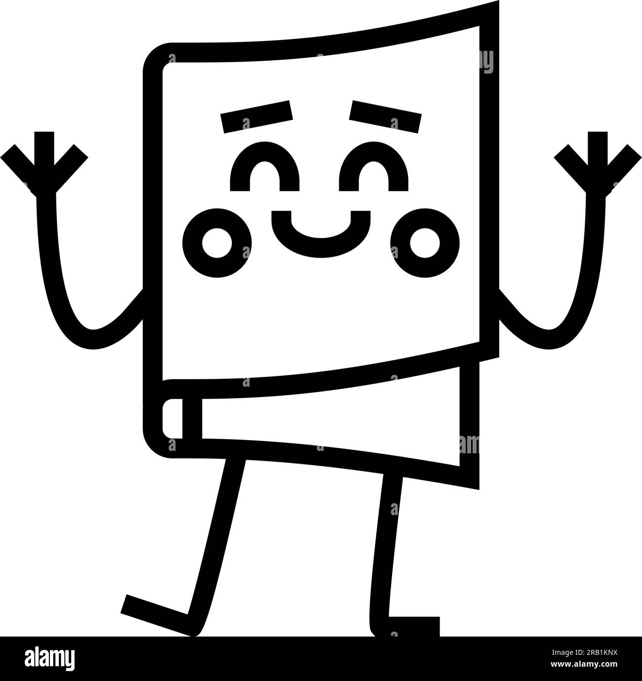 learning book character line icon vector illustration Stock Vector ...
