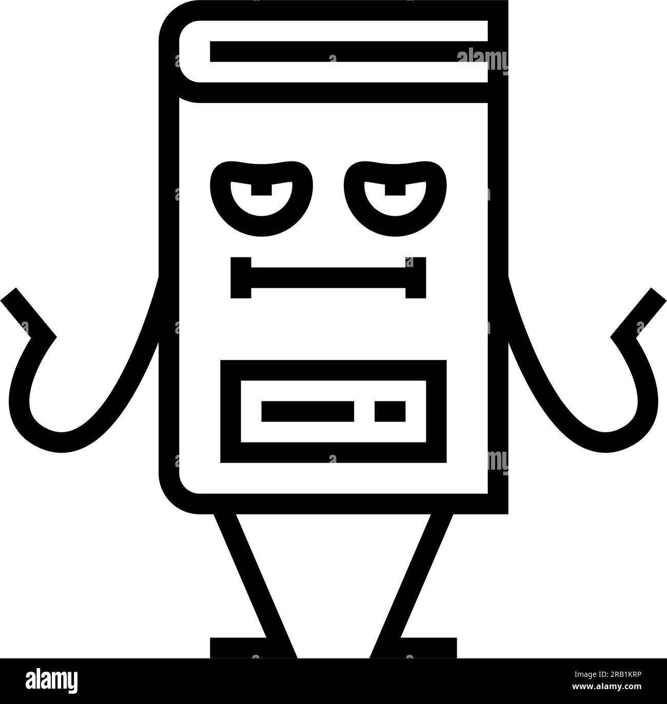 school book character line icon vector illustration Stock Vector Image ...