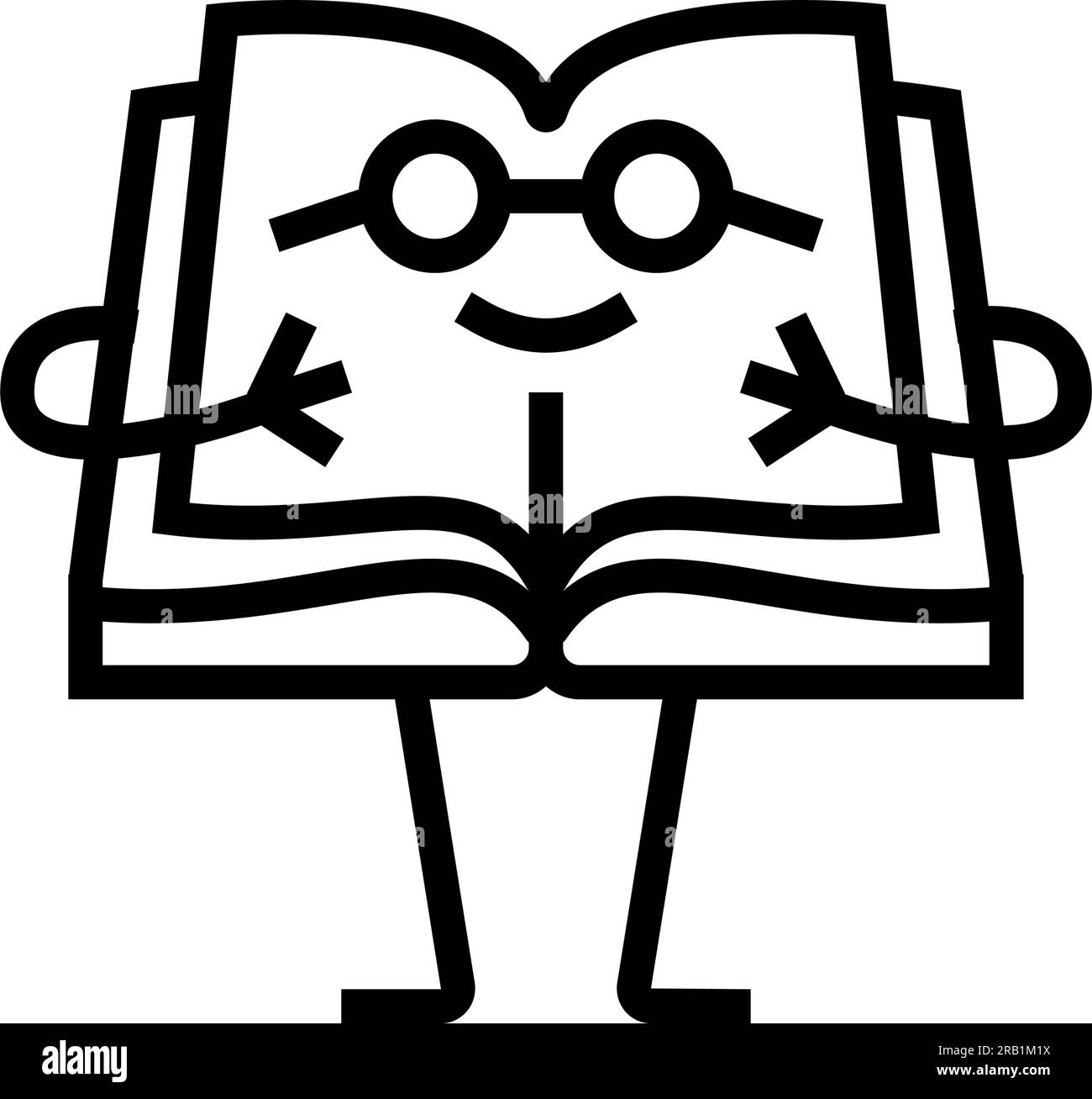 paper book character line icon vector illustration Stock Vector Image ...