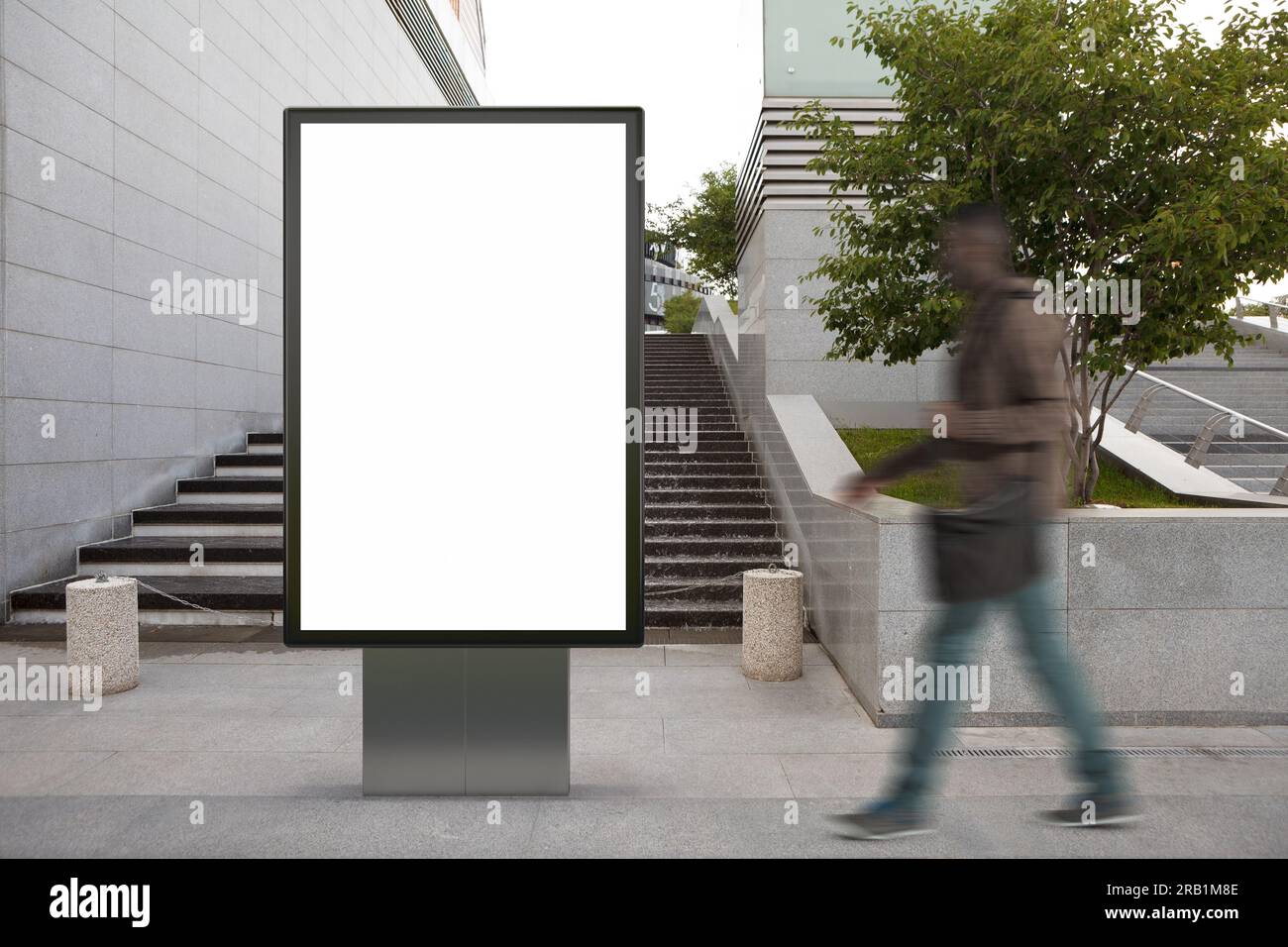 Blank street billboard poster stand mock up in downtown Stock Photo - Alamy