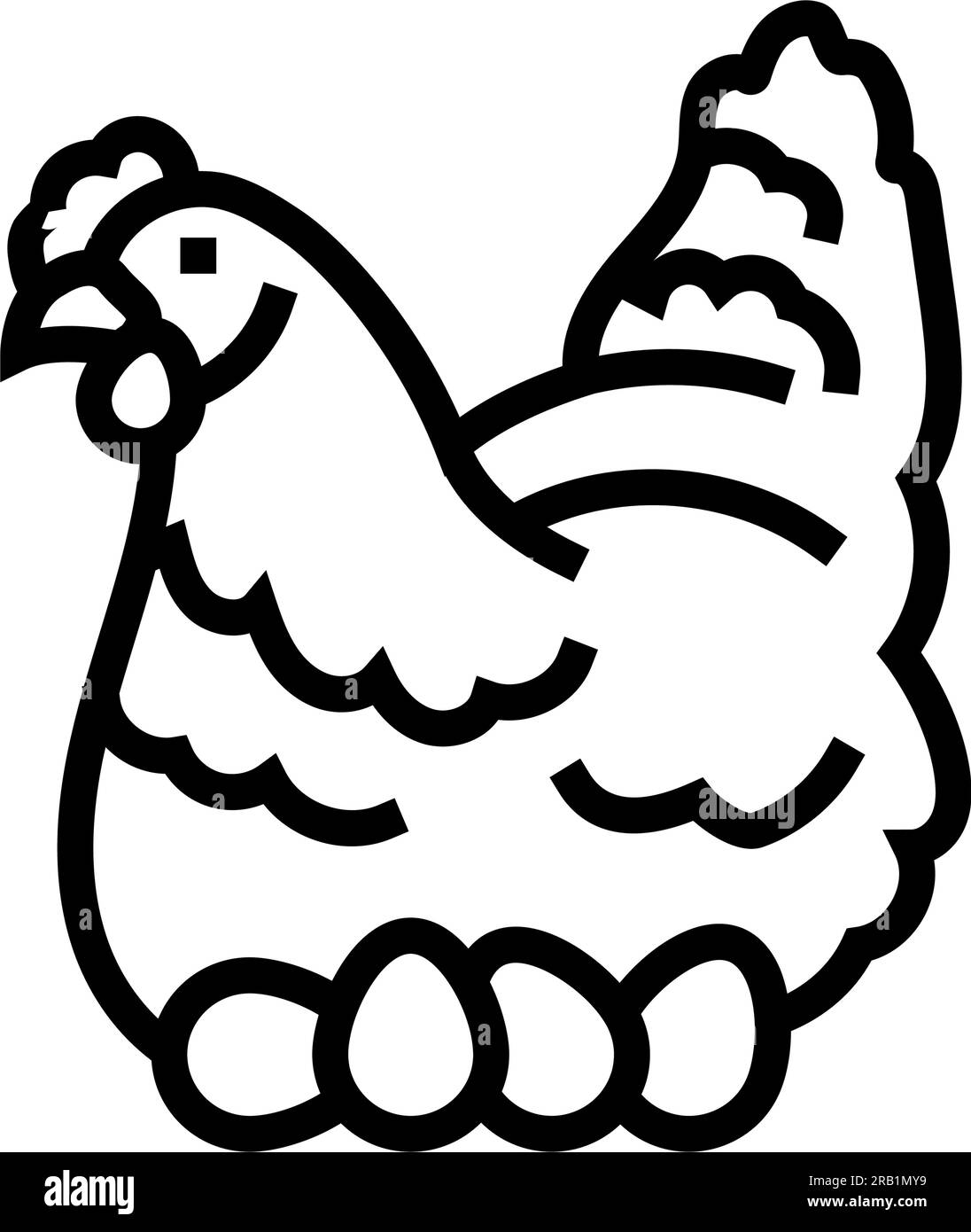 hen egg chicken farm food line icon vector illustration Stock Vector