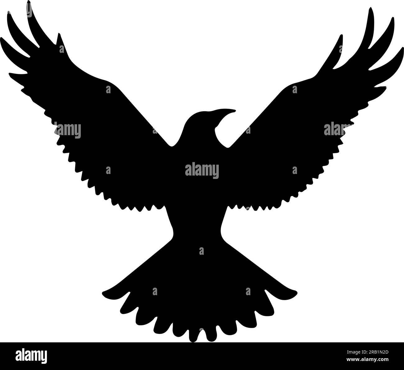 Raptor Bird flying silhouette isolated. Vector illustration Stock Vector