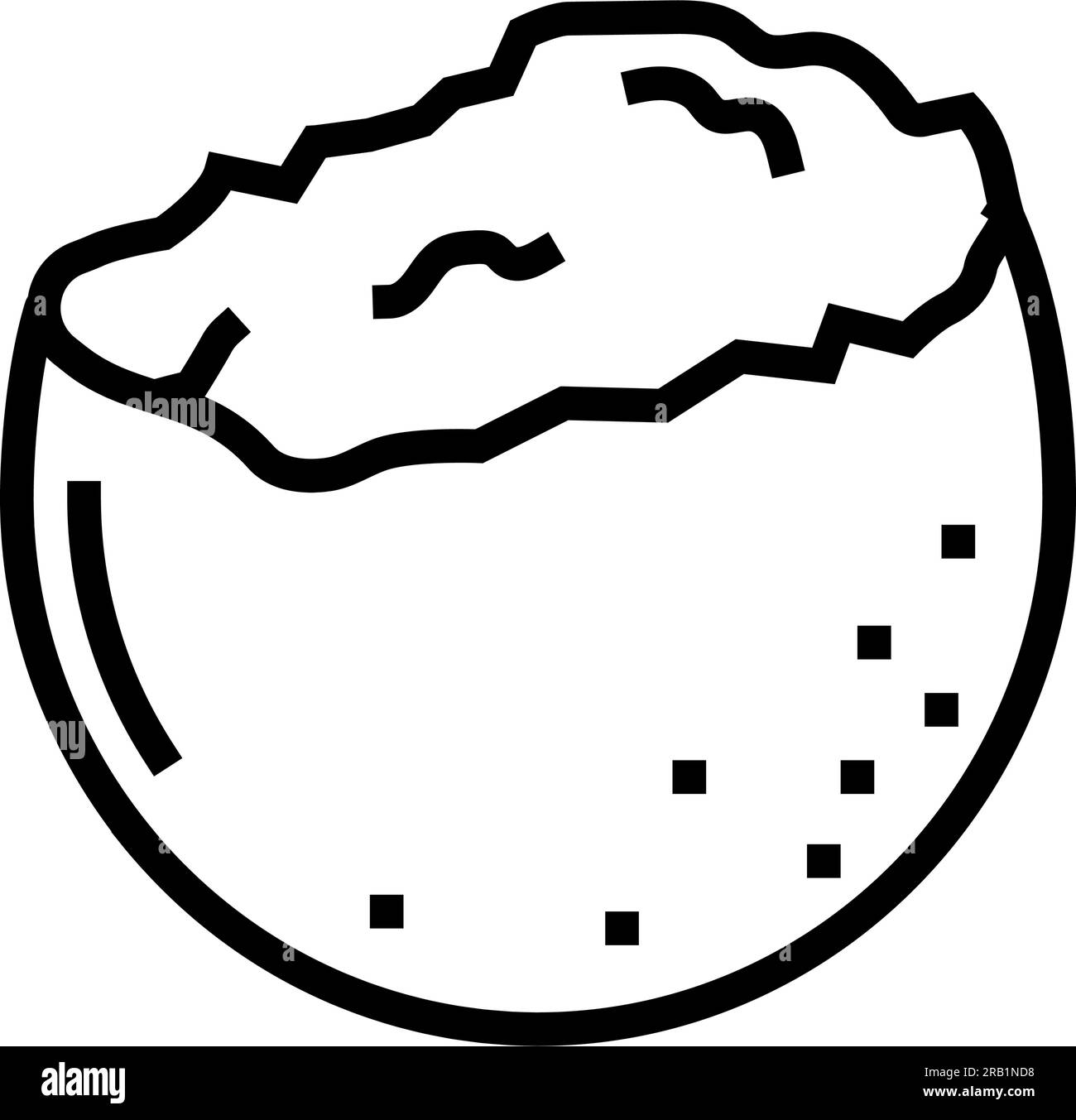 eggshell egg chicken farm food line icon vector illustration Stock