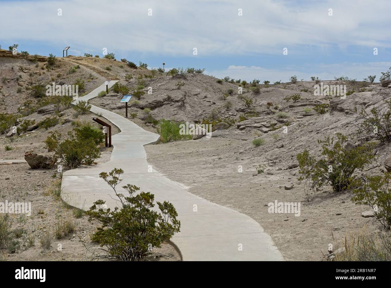 Handicap accessible interpretive footpath through desert hillside of