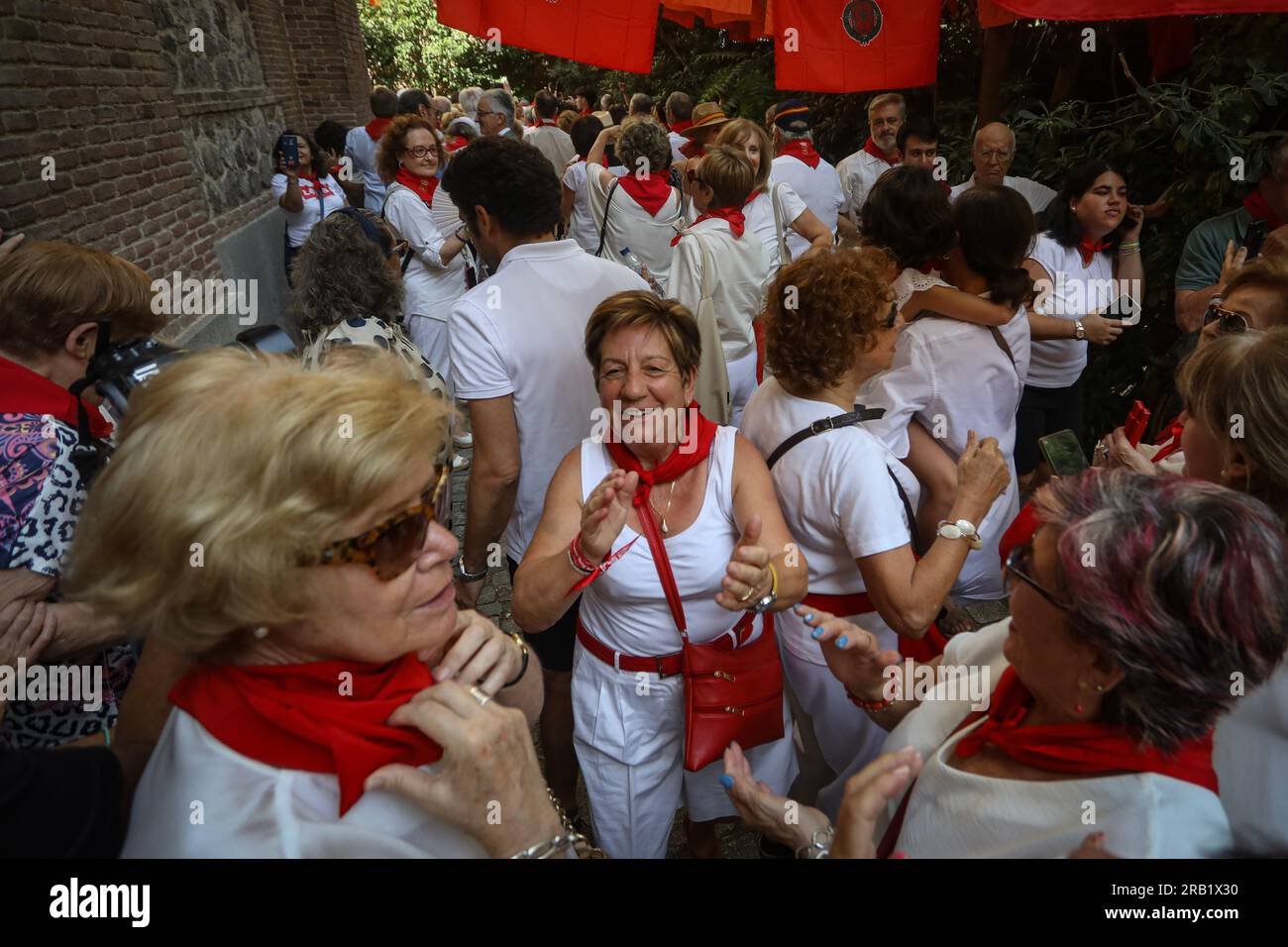 Madrid, Spain. 06th July, 2023. A group of women dance and smile ...