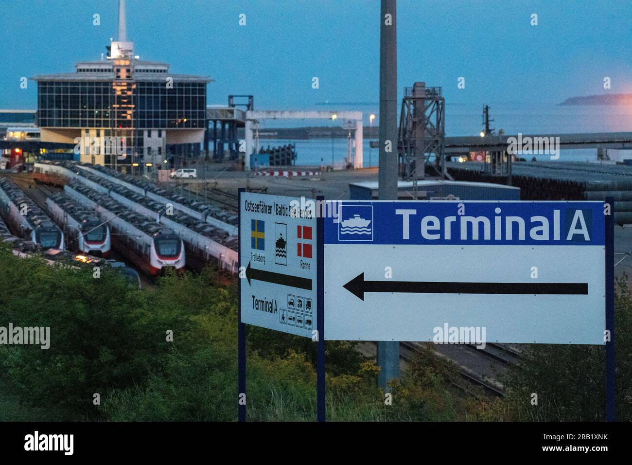 Sassnitz Mukran, Germany. 06th July, 2023. View of the port of Mukran ...