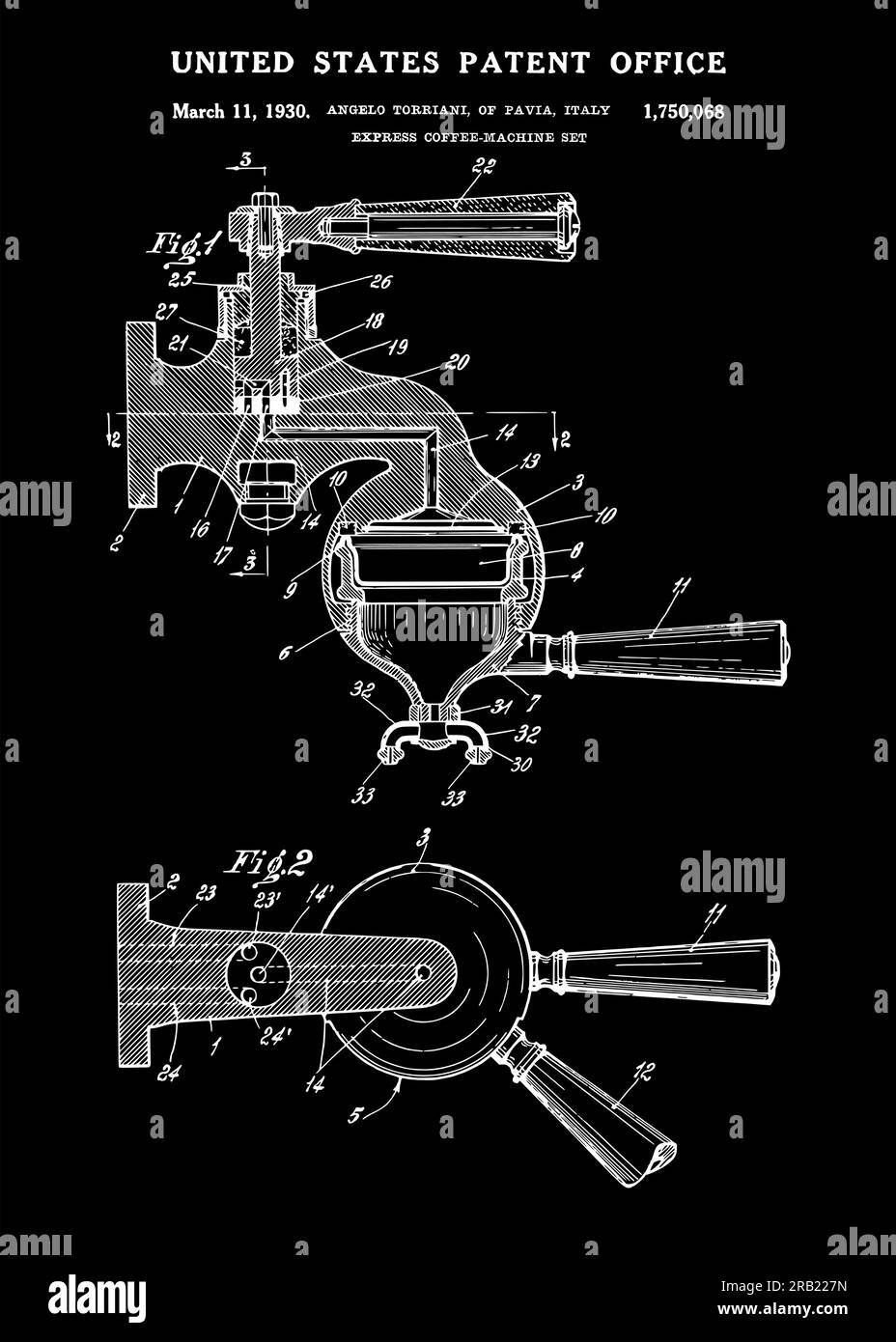 1930 ESPRESSO COFFEE MACHINE patent Stock Vector Image & Art Alamy