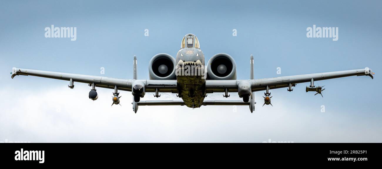 The Warthog flying a mission. Stock Photo