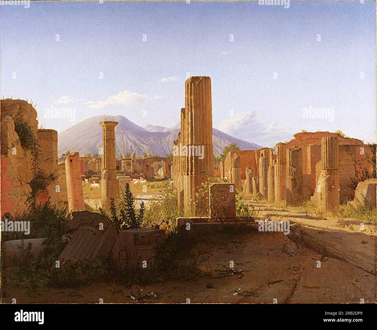 The Forum, Pompeii, with Vesuvius in the Distance 1841 by Christen