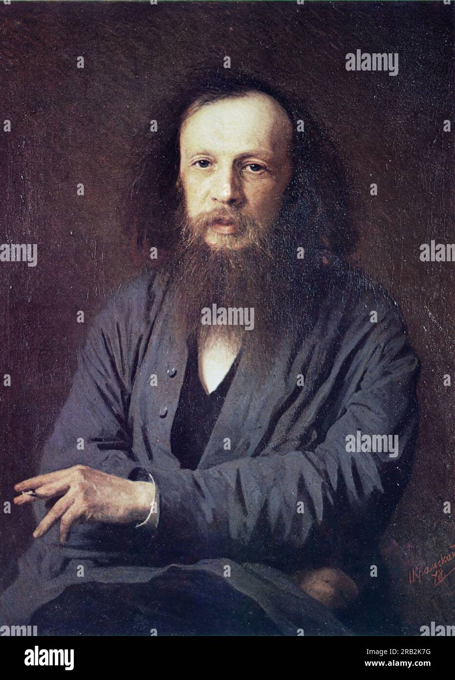 D. I. Mendeleev 1878 by Ivan Kramskoy Stock Photo
