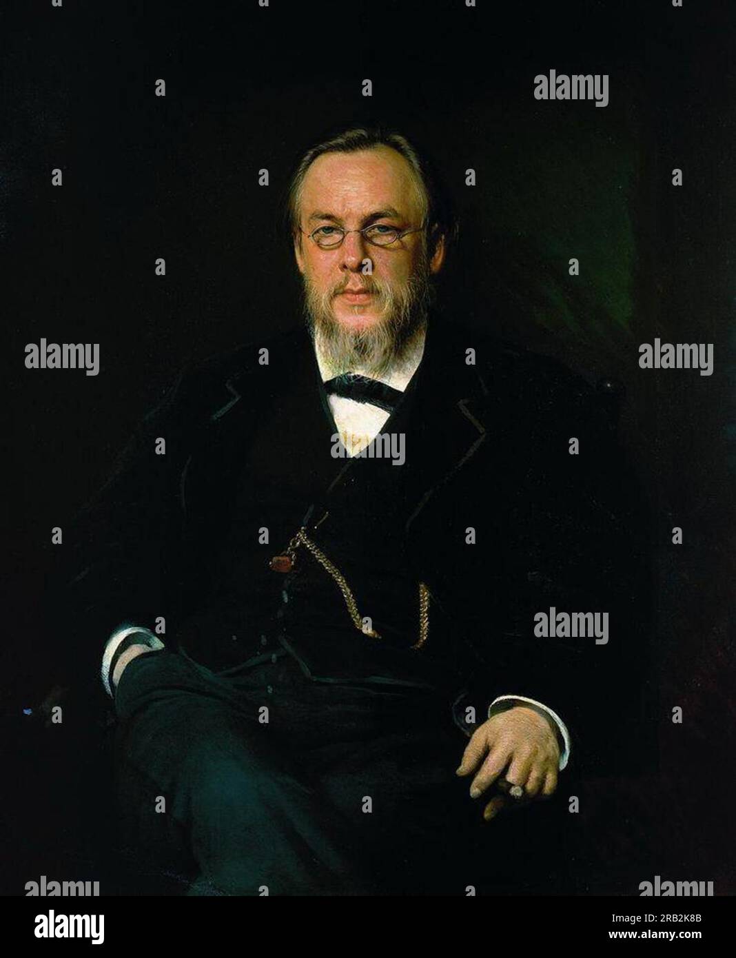 Portrait of Dr. Sergei Petrovich Botkin 1880 by Ivan Kramskoy Stock
