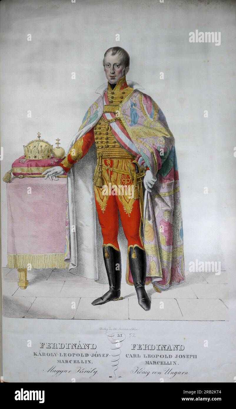 Ferdinand I of Austria 1828 by Josef Kriehuber Stock Photo