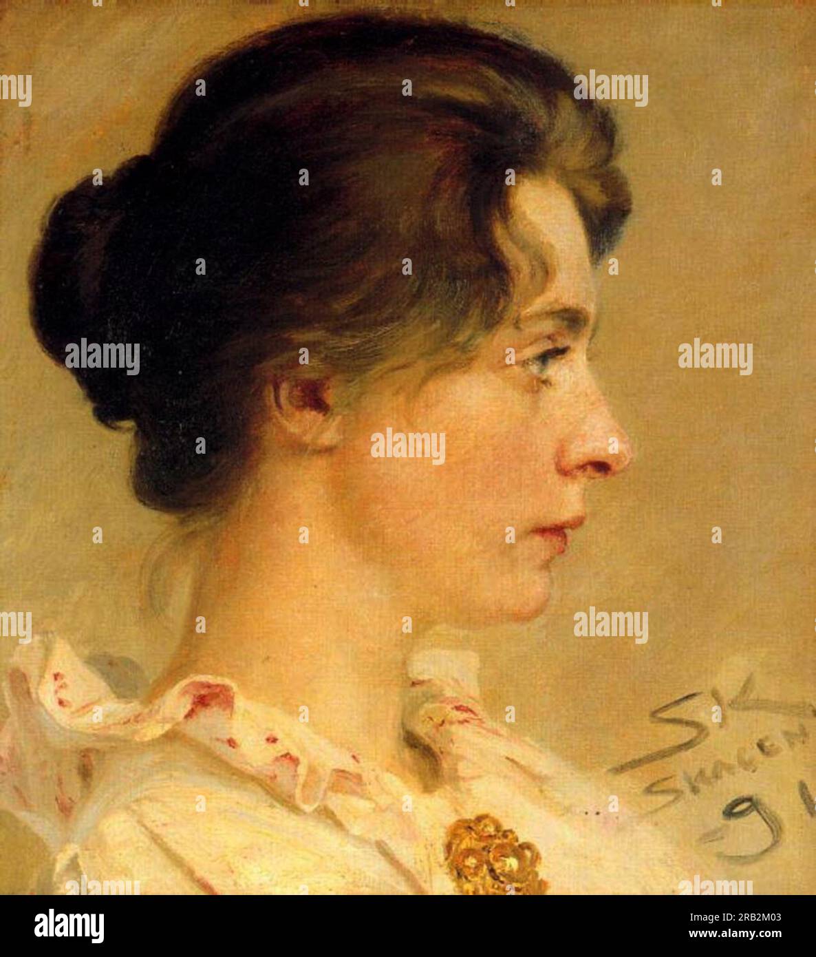 Marie in Profile 1891 by Peder Severin Kroyer Stock Photo