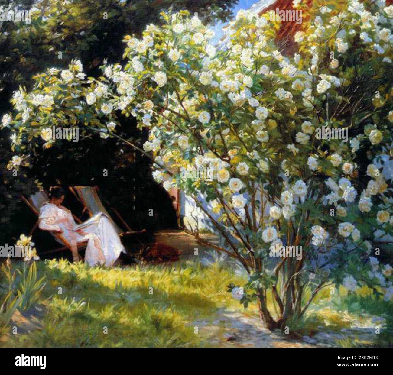 Marie in the Garden (The Roses) by Peder Severin Kroyer Stock Photo