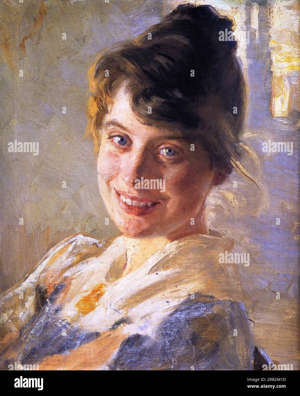 Portrait of the Artist's Wife, Marie 1889 by Peder Severin Kroyer Stock Photo