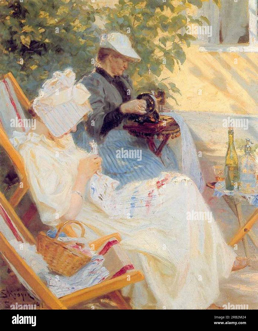 Marie and Her Mother in the Garden 1891 by Peder Severin Kroyer Stock Photo