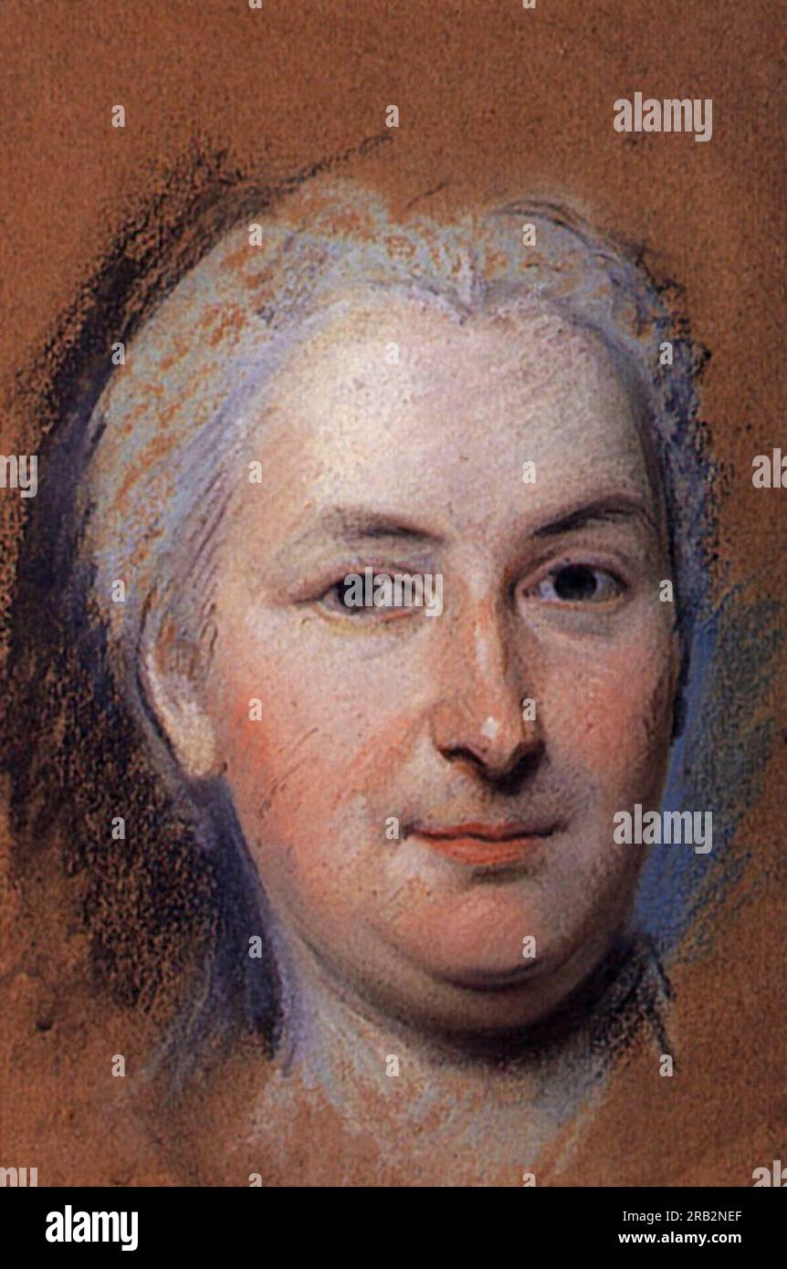 Preparation to the portrait of Anne Charlotte Roussel, Marquise de Courcy by Maurice Quentin de La Tour Stock Photo