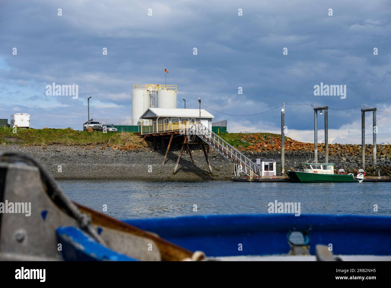 HOMER, AK, USA MAY 30, 2023 City of Homer Port & Harbor, Petro Marine Services fuel storage