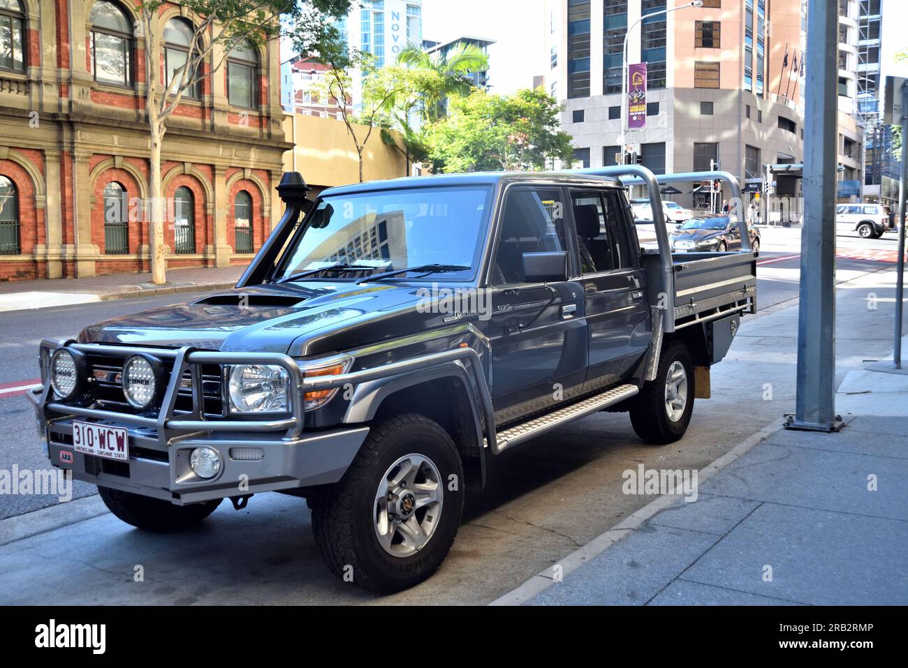 2016 Land Cruiser GXL Double Cab truck on street,  Brisbane, Australia Stock Photo