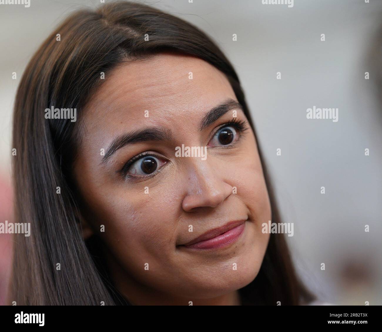 Bronx, NY, USA. 6th July, 2023. Alexandria Ocasio-Cortez at a public appearance for Congresswoman Alexandria Ocasio-Cortez Town Hall Meeting for New York's 14th Congressional District, Hunts Point SNAP Center, Bronx, NY July 6, 2023. Credit: Kristin Callahan/Everett Collection/Alamy Live News Stock Photo