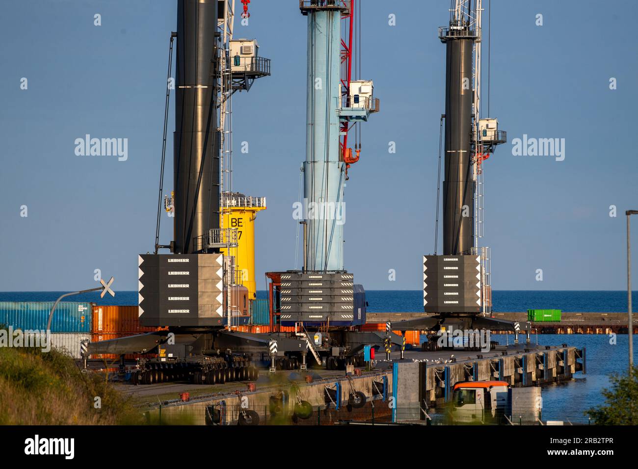 Sassnitz Mukran, Germany. 06th July, 2023. View of the port of Mukran ...