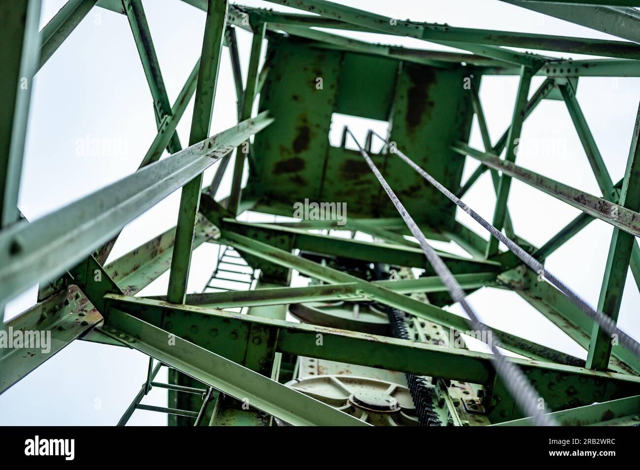 Inside a lock and dam mechanical structure along the Erie Canal Trail ...