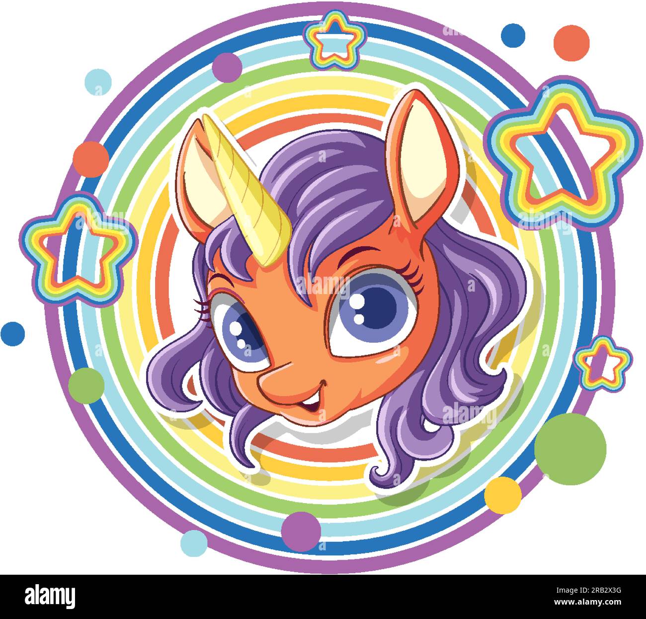 Unicorn head with rainbow illustration Stock Vector Image & Art - Alamy