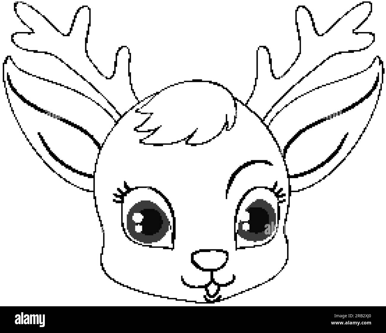 Coloring Page Outline of Cute Deer illustration Stock Vector Image ...