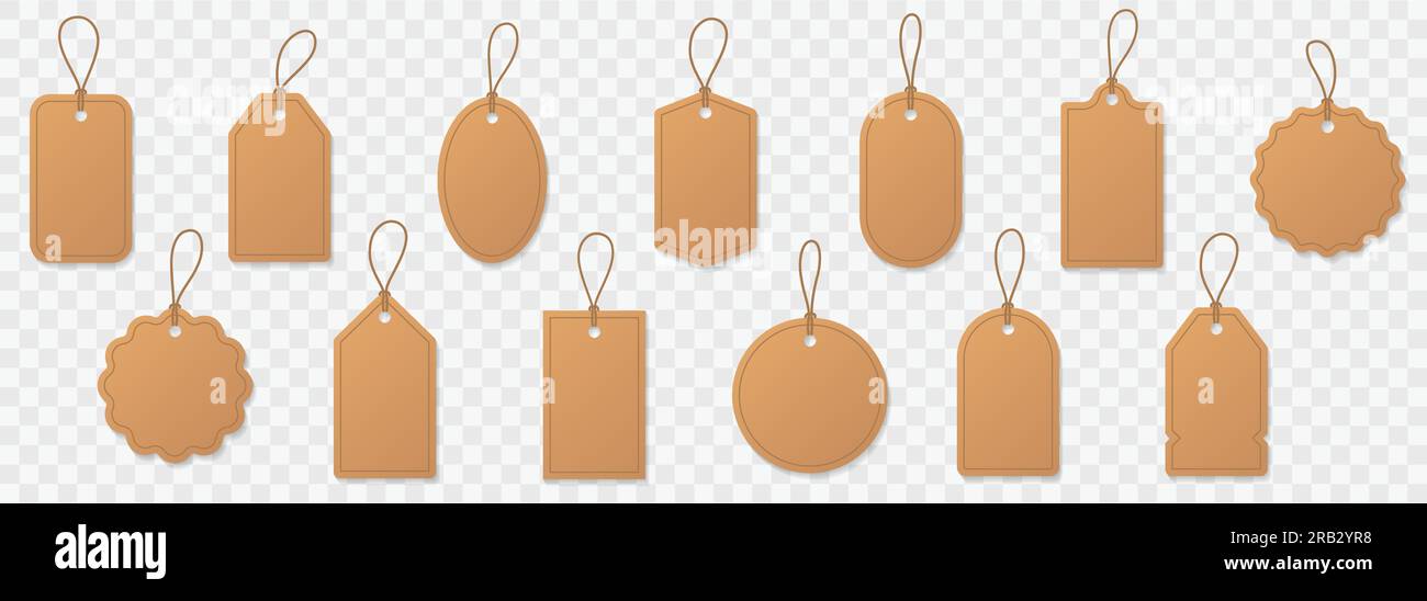 Premium Vector | Blank Price Tag With A String For Hanging Template Of