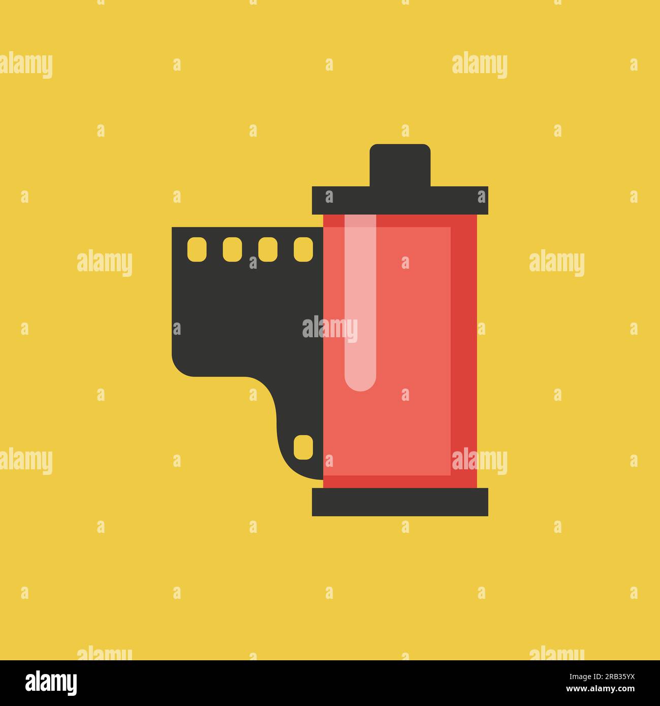 Vintage photo camera film roll in flat style. Vector illustration Stock Vector