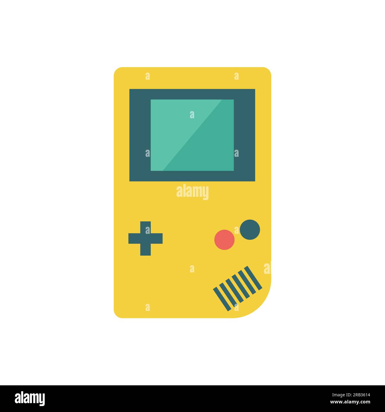 Retro portable game console in flat style. Vector illustration Stock Vector