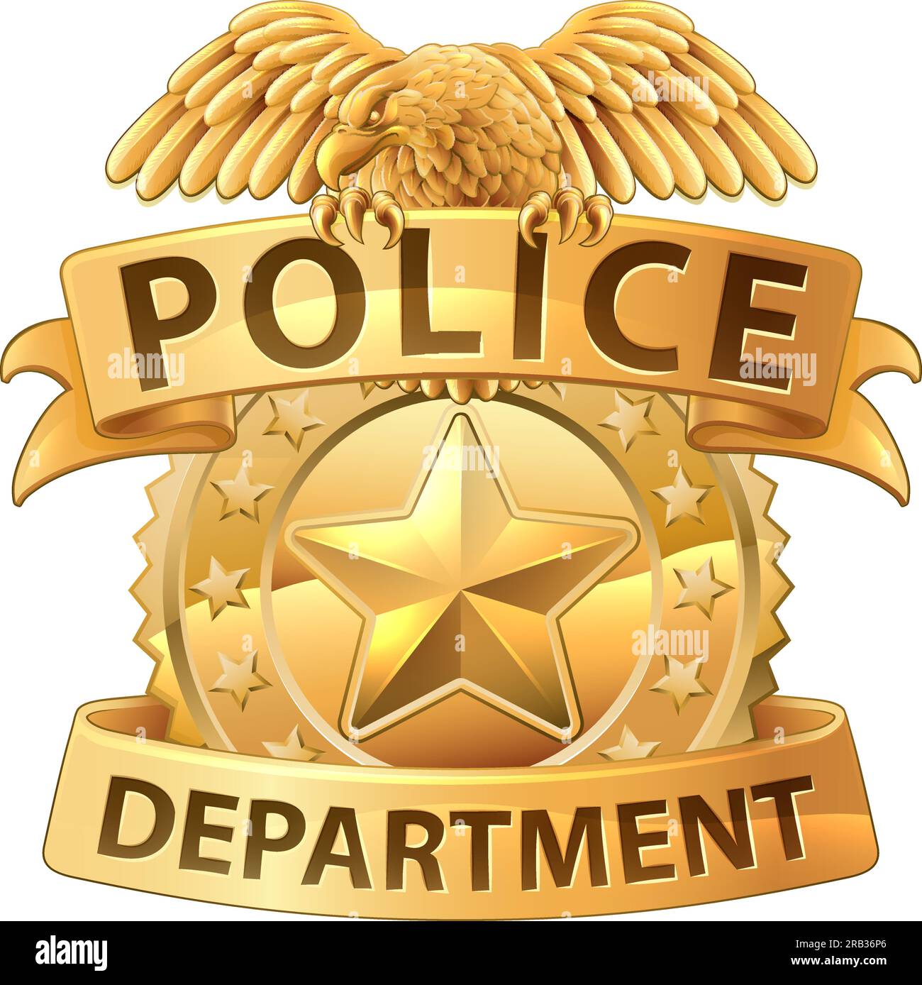 Police Badge Shield Star Sheriff Cop Crest Symbol Stock Vector Image