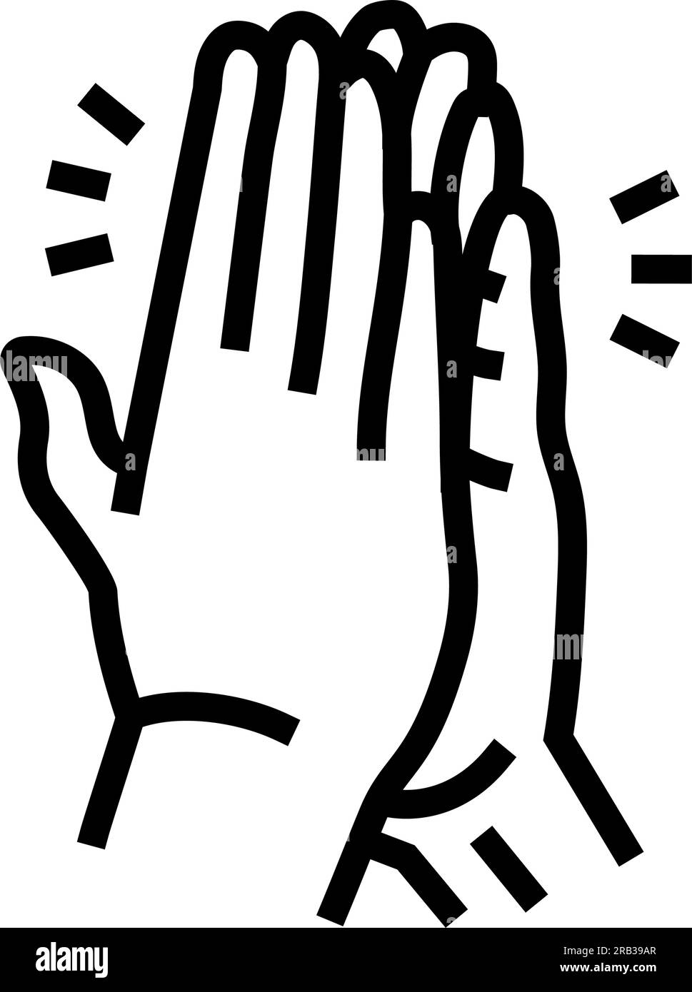 high five hands line icon vector illustration Stock Vector Image & Art ...