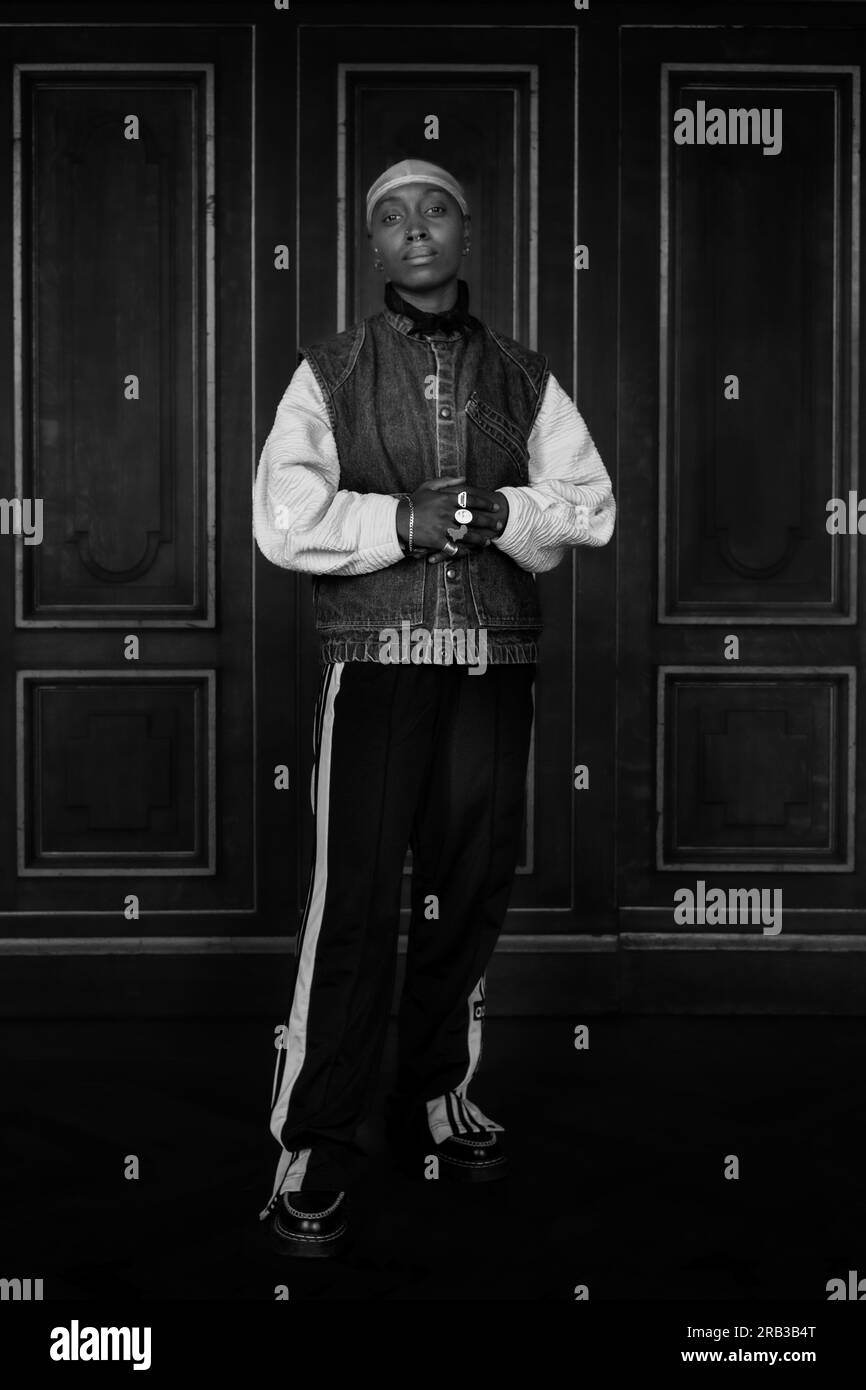 France, Paris, June 30, 2023. French rap singer Eesah Yasuke poses