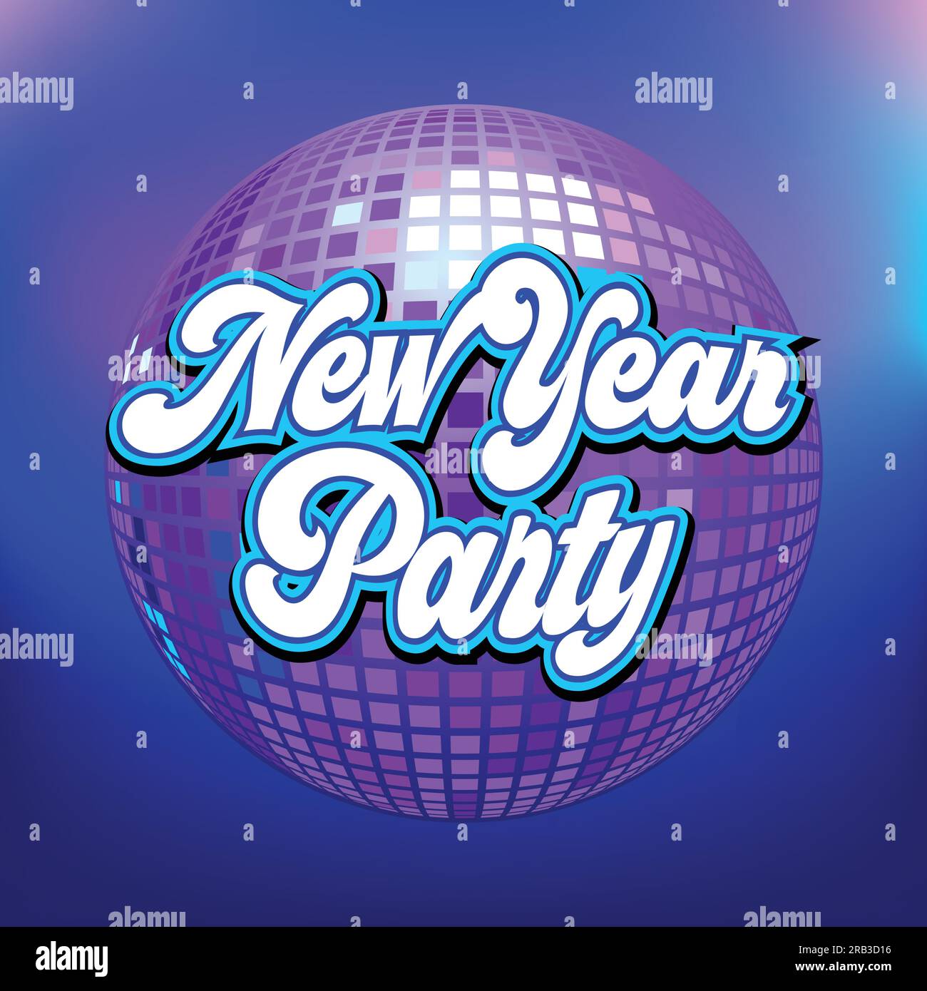 Disco ball with New Year Party text Stock Vector